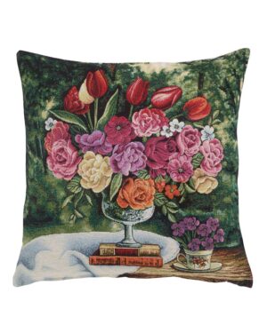 Mαξιλάρι σε στόφα με σχέδιο λουλούδια